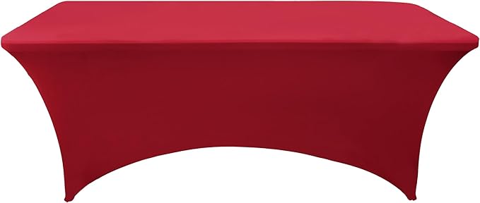 10-Pack 6ft Spandex Table Covers for Rectangle Standard Folding Tables - Wrinkle Resistant Stretch Tablecloths - Ultimate Fitted Table Protector for Parties, Banquet, Wedding