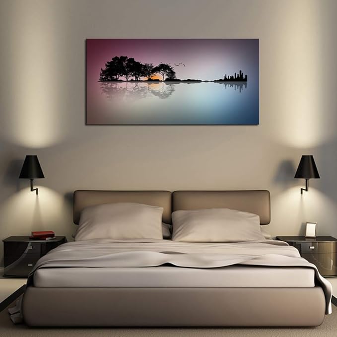 DZL Art A72674 Canvas Wall Art for Living Room Bathroom Wall Decor for Bedroom Kitchen Artwork Guitar Island Canvas Prints Man Cave Music Lover Gift