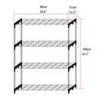 Panana 2 x Display Storage Racking for Garden Garage Greenhouse Staging Plant Stand Greenhouse 4-Tire Racking Shelving Unit for Garden Shed Garage