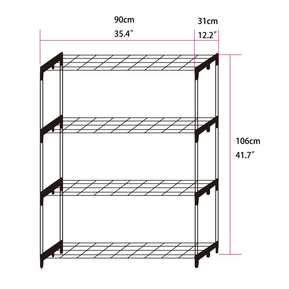 Panana 2 x Display Storage Racking for Garden Garage Greenhouse Staging Plant Stand Greenhouse 4-Tire Racking Shelving Unit for Garden Shed Garage