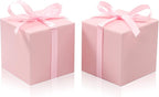 COTOPHER 100pcs Small Gift Boxes, Favor Boxes 2x2x2 inches Paper Gift Boxes with Ribbons Candy Box for Wedding Favors Baby Shower Bridal Shower Birthday Party (100pcs 2x2x2, Pink)