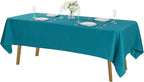 Rectangle Tablecloth 60x120 inch Washable Polyester Fabric Table Cloth for Wedding Party Dining Banquet Decoration（60x120, Teal）