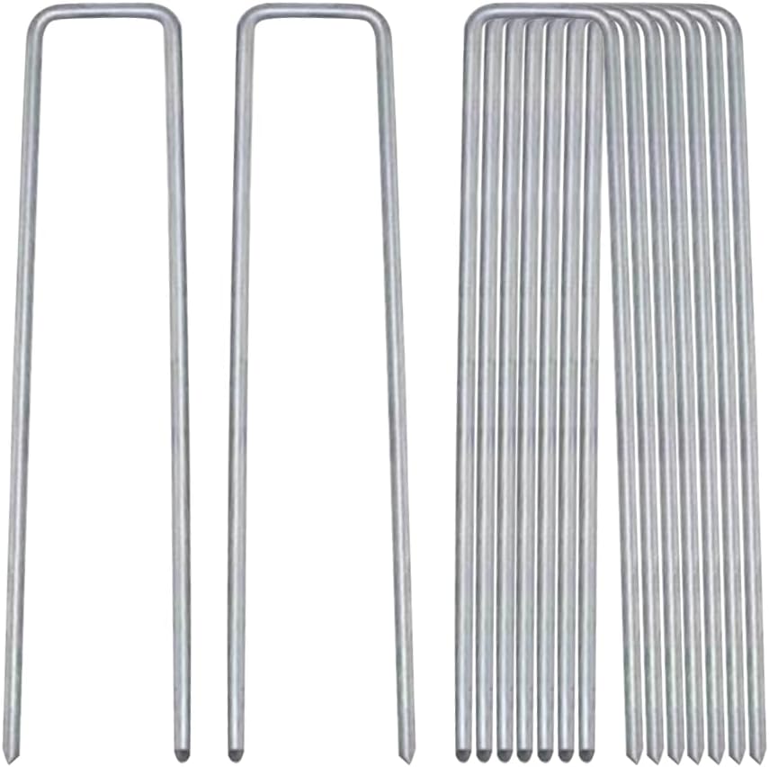 8 Gauge Ground Staples 8 Inch Landscape Staples 30Pack Lawn Landscaping Sod Ground Barrier Cover Wire Heavy Duty U Stakes Pins