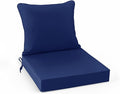 Summsun Patio Chair Cushion Set with Removable Cover, Waterproof Backrest and Seat Cushion Set Replacement for Outdoor Furniture, 19 x 19 Inch, Navy, 1 Set
