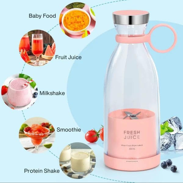 JuiceNGobrand - JuiceNGo Portable Blender, Cordless Juice N Go Portable Blender for Smoothies, Smoothie Blenders with Stainless Steel Blades for Shakes and Smoothies (White)