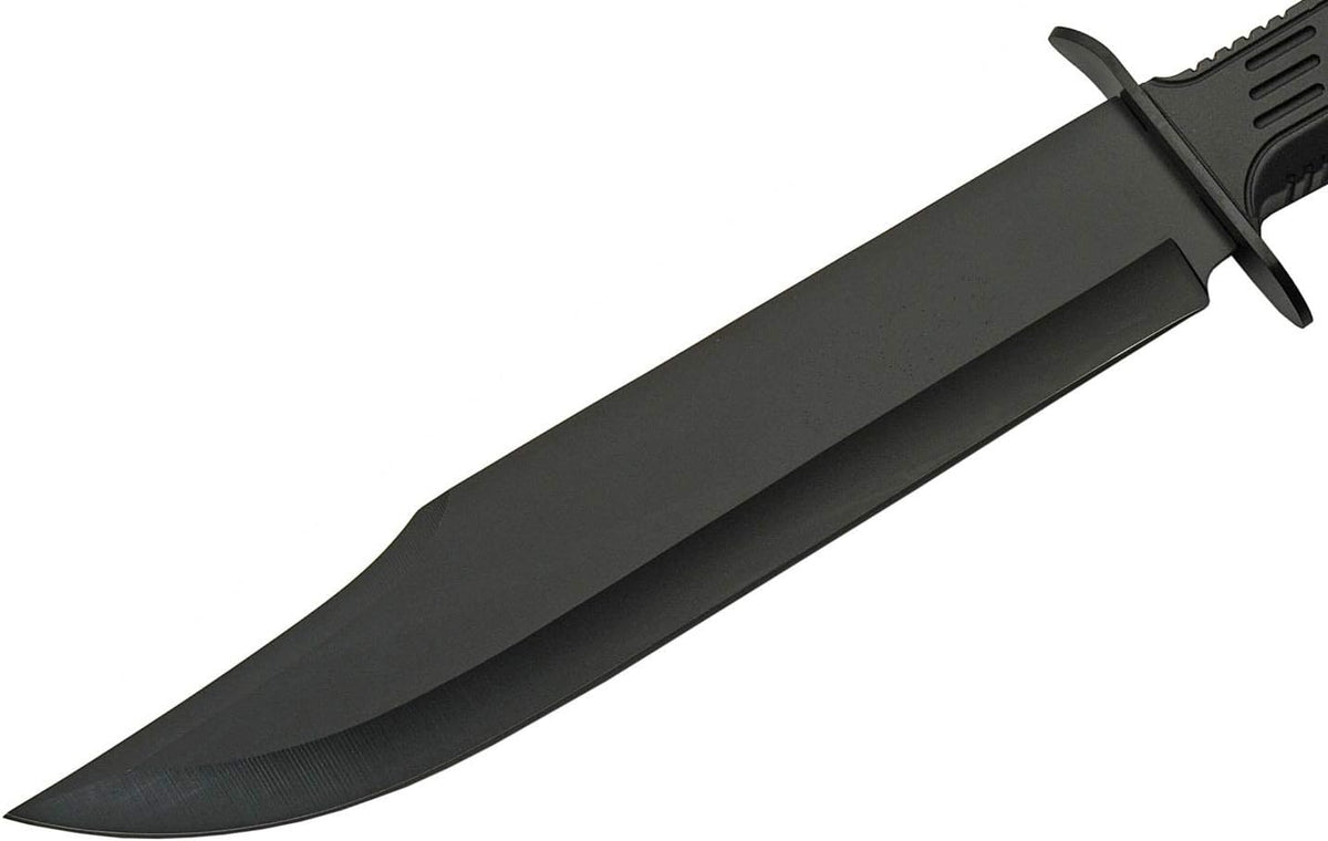 SZCO Full Tang Tactical Bowie Knife 15 Inch - Black Camping Knife with Rubber Handle, Stainless Steel Blade & Sheath - Pocket Knife for Hunting, Camping & Outdoor Uses - Knives for Men