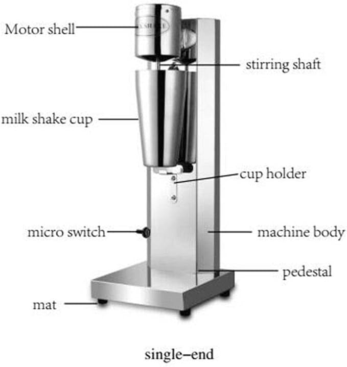 DYRABREST 650ML Commercial Electric Milk Shaker Maker Drink Smoothie Blender