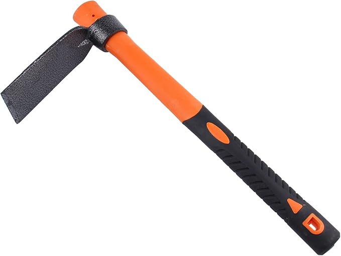 Single Head Hoe with Heavy Duty Forged Adze and Ergonomic Non-Slip Handle for Loosening Soil, Gardening, Transplanting Outdoor 39mm/15-Inch