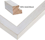 RPJC 8x8 Soild Wood Picture Frame with High Definition Glass Display Pictures 4x4 with Mat or 8x8 Without Mat for Wall Mounting Hanging Photo Frame Rustic White