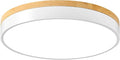 Dimmable Wood LED Ceiling Light Fixture, White Round Low Profile Flush Mount Ceiling Lighting, Modern 5CCT 2700K-6000K Ceiling Lamp for Living Room Hallway Kitchen Bedroom, 15.8in, YY20240516D