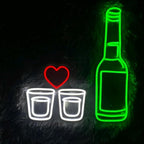 Korean Soju Neon Sign, Wall Decor - Custom Neon Light - Bar & Restaurant Decor - Size 17inches