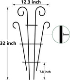 4 Pack 32'' Indoor Plant Trellis for Potted Plants Climbing, Outdoor Metal Garden Trellis Houseplants Flowers Vine Ivy,Wave Shape, Black