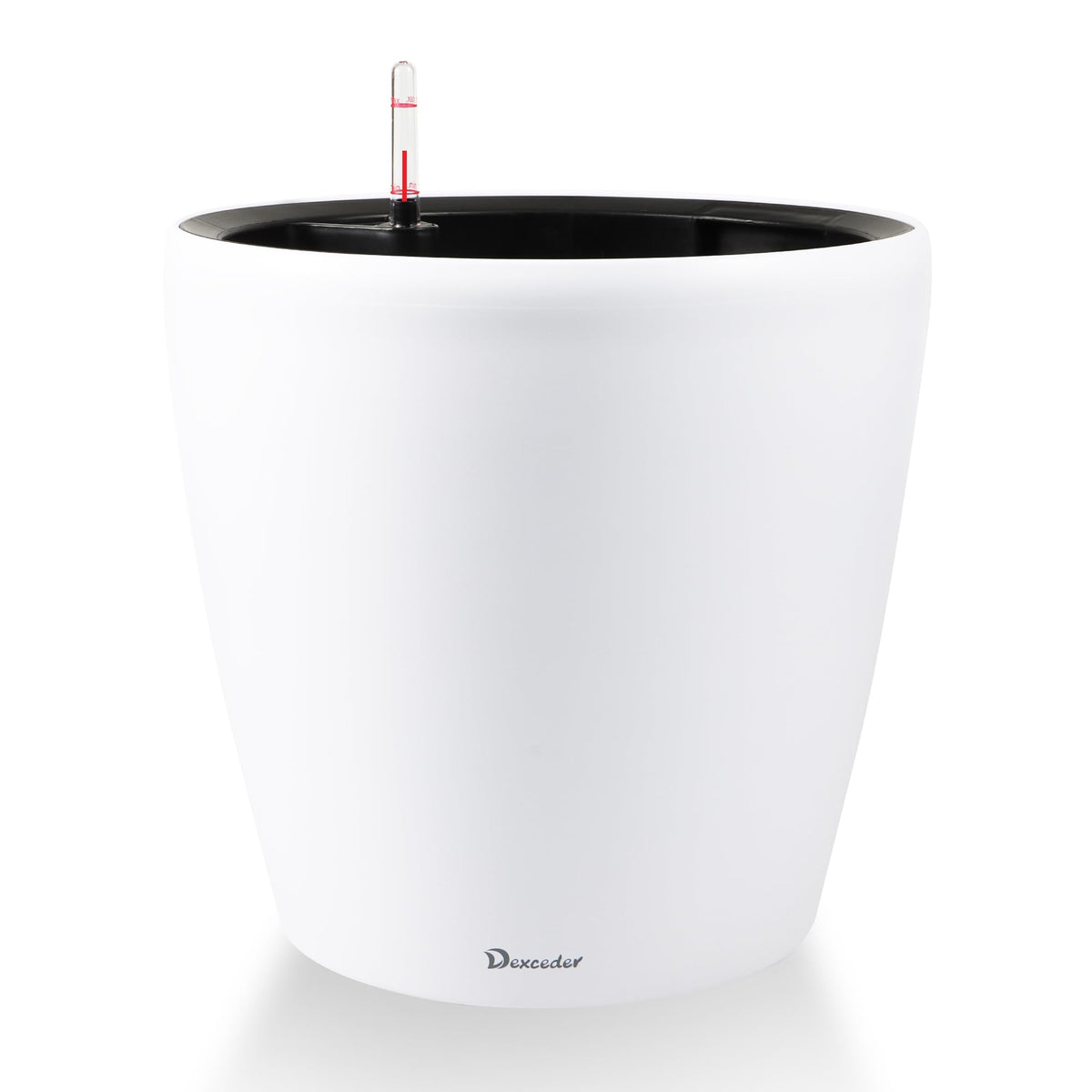Dexceder 18x17 Self Watering Planter with Wheels (White Matte)