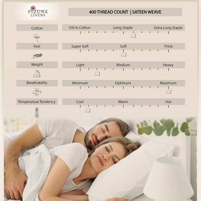 Pizuna Pure 100% Cotton Twin Duvet Cover Set, Luxurious 400 Thread Count Long Staple Cotton Sateen Weave with Button Closure (Combed Light Orange Cotton Duvet Cover Twin)