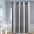 Furlinic No Hook Extra Long Shower Curtain 84 Length,Polyester Fabric Bathroom Curtains with 10 Plastic Split Grommets,Modern Hotel Style Waterproof Dark Grey Shower Curtains,Washable 72x84 Inch