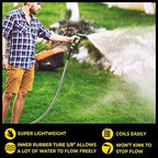 BIONIC STEEL PRO Metal Garden Hose 50 Ft with Nozzle, 304 Stainless Steel Water Hose, 50 Ft Garden Hose Tough & Flexible, Lightweight, Crush Resistant, Kink & Tangle Free, Rust Proof - 2025 Model
