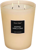 HomeLights Scented Candles, Big 33.3 oz for Home, Natural Soy Aromatherapy Candles, Smokeless Long Lasting 130 hrs with 3 Cotton Wicks, Candles Gifts for Women & Men, Whipped Vanilla Cake