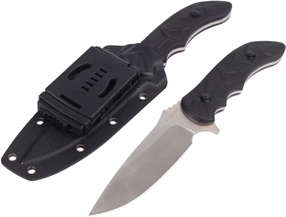 MASALONG Kni231 Full Tang Survival 9cr14mov Steel Knife With Belt Sheath For Bushcraft Camping Fixed Blade Knives