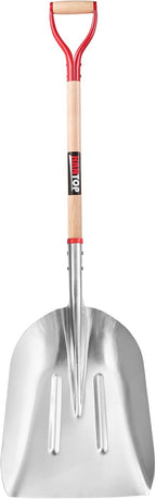Aluminum Snow Scoop Shovel Wide Grain Shovels with Lightweight Large Capacity Head and Oak Wooden Handle