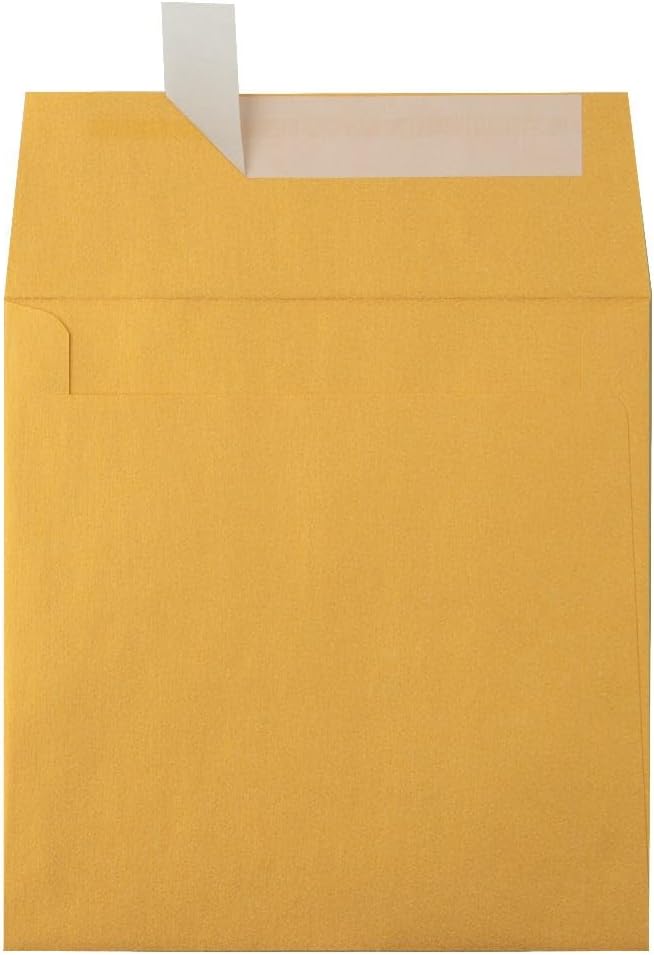 LUXPaper Square Invitation Envelopes | Peel & Press | 5 3/4" x 5 3/4" | Gold Metallic | 80lb. Text | 50 Qty