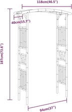 vidaxl Bamboo Garden Arch Arbor-Trellis-pergola 73.6" H x 46.5" L ic Farmhouse Style Patio Decoration Water- Outdoor