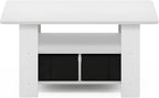 Furinno Andrey Coffee Table with Bin Drawer, White/Black