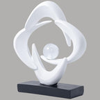 Modern Home Decor Abstract Decorative Sculpture Decorations for Living Room Dining Room Office, Resin Art Statues Coffee Table Bookshelf Decor Accents (White)