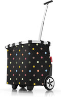 reisenthel carrycruiser dots - Portable Shopping Trolley with Sturdy Aluminum Frame, Shoulder Strap and Removable mesh Inner Bag -Water-Repellent