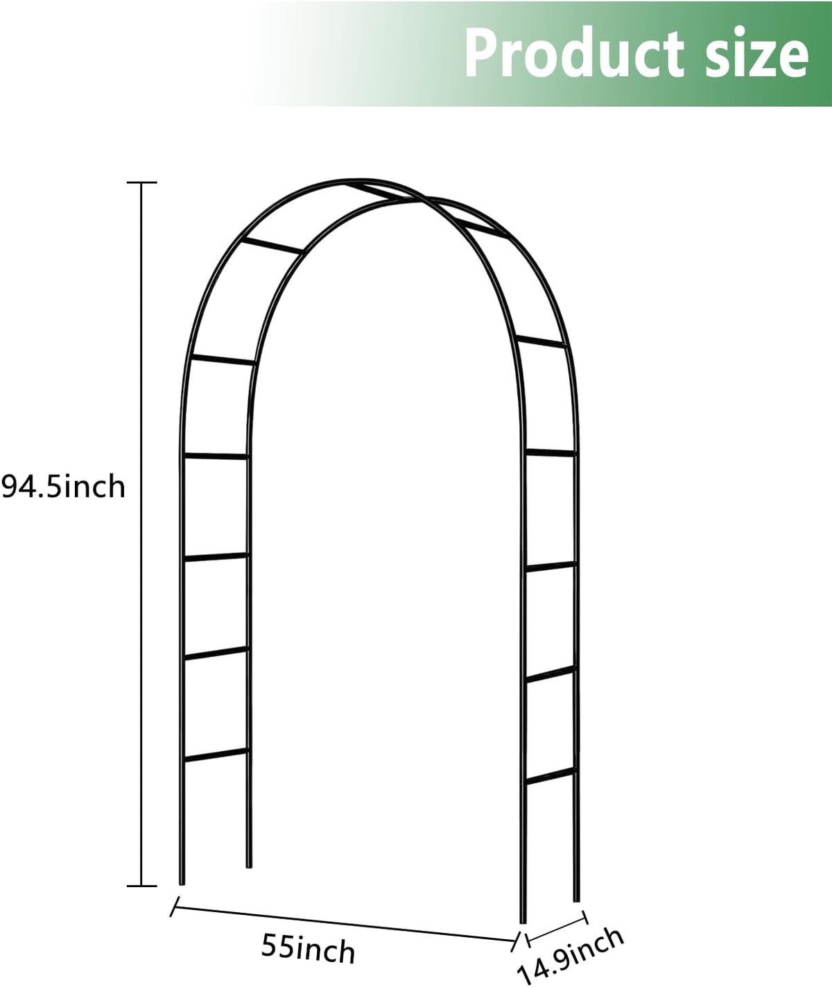 White Iron Pergola Arbor Practical, 7.9 Feet High x 4.6 Feet Wide, Assemble Easily for Various Climbing Plant Wedding Garden Arch Bridal Party Decoration Wide Arbor