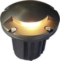 MALORY Brass Top Cover Landscape Well Lights,（5‘’H 12V Low Voltage Outdoor In Ground Lights,Landscape Lighting for Pathway, Driveway and Garden (One-Direction Turret, 1-Pack Without Bulb)