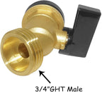 Uenede Brass Water Container Rain Barrel Faucets Spigot 3/4" G Male Thread Large Inlet to 3/4" GHT Male Thread Outlet with Quarter Turn Ball Valve Include Bulkhead Fitting and Washers 2PCS