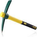 15 Inches Pick Mattock Hoe, Heavy Duty Forged Weeding Mattock Hoe with Fiberglass Handle, Garden Pick Axe, Forged Adze Pick for Digging Weeding Prospecting Camping Gardening Loosening Soil