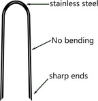 Heavy Duty Trampoline Anchors High Wind U-Shaped Sharp Ends Ground Anchor Galvanized Steel 11.8inch Safety Stakes for Soccer, Tents and Garden Decorations (Black 8pcs)