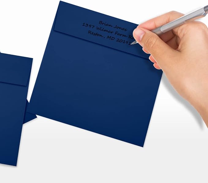 LUXPaper Square Invitation Envelopes | Peel & Press | 6" x 6" | Navy Blue | 80lb. Text | 50 Qty