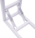 DYNAMI White Square Wedding Backdrop Stand,Metal Arch Backdrop Stand w/Foldable Base,Adjustable Height(1-2m) Rectangle Metal Stand for Wedding Party Decor,Installation-Free