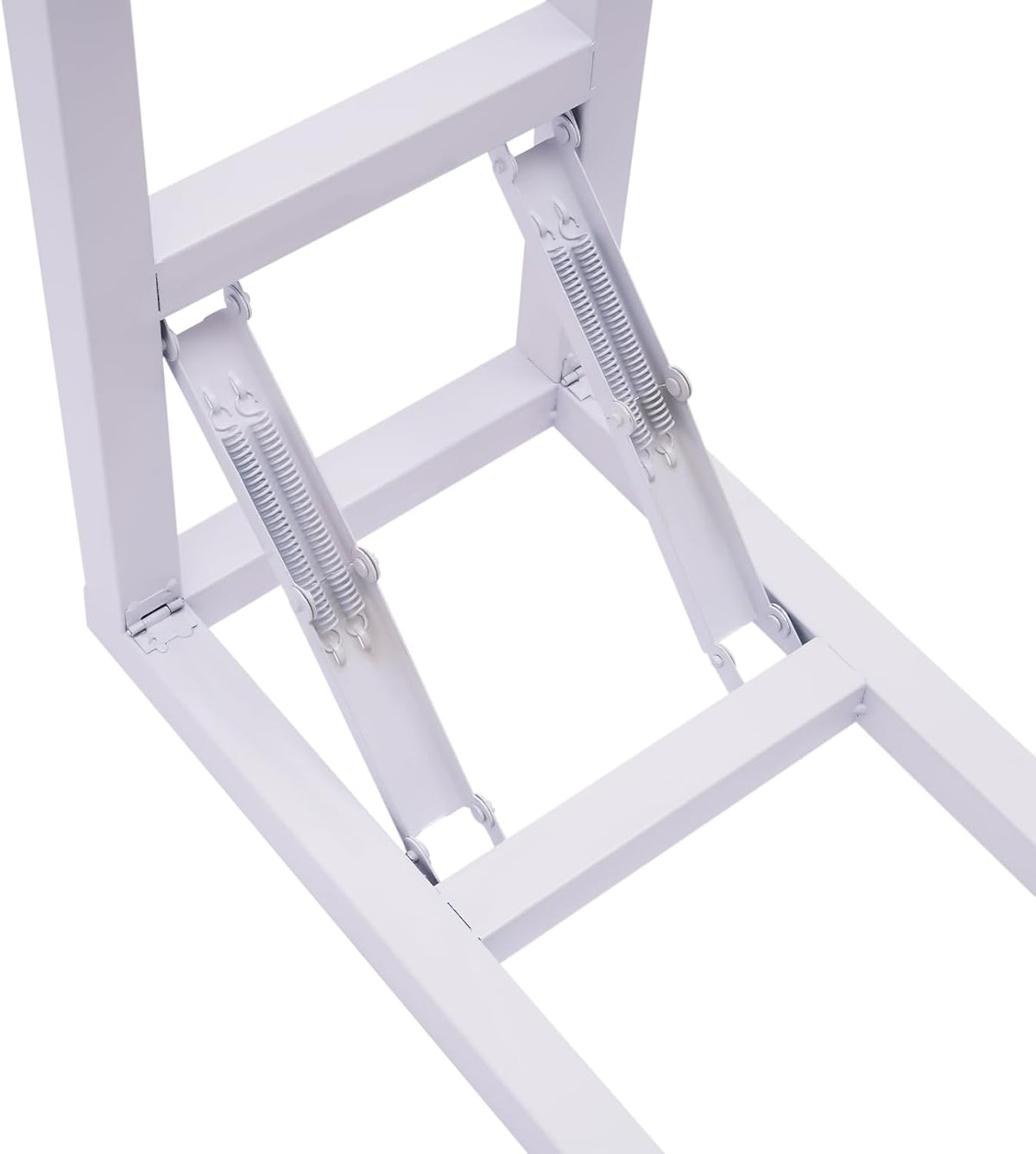 DYNAMI White Square Wedding Backdrop Stand,Metal Arch Backdrop Stand w/Foldable Base,Adjustable Height(1-2m) Rectangle Metal Stand for Wedding Party Decor,Installation-Free