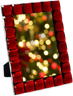 Isaac Jacobs Decorative Sparkling Jewel Picture Frame, Photo Display & Home Décor (4x6, Dark Red)