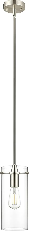 Brushed Nickel Pendant Lights Kitchen Island - Large Clear Glass Pendant Light Fixture