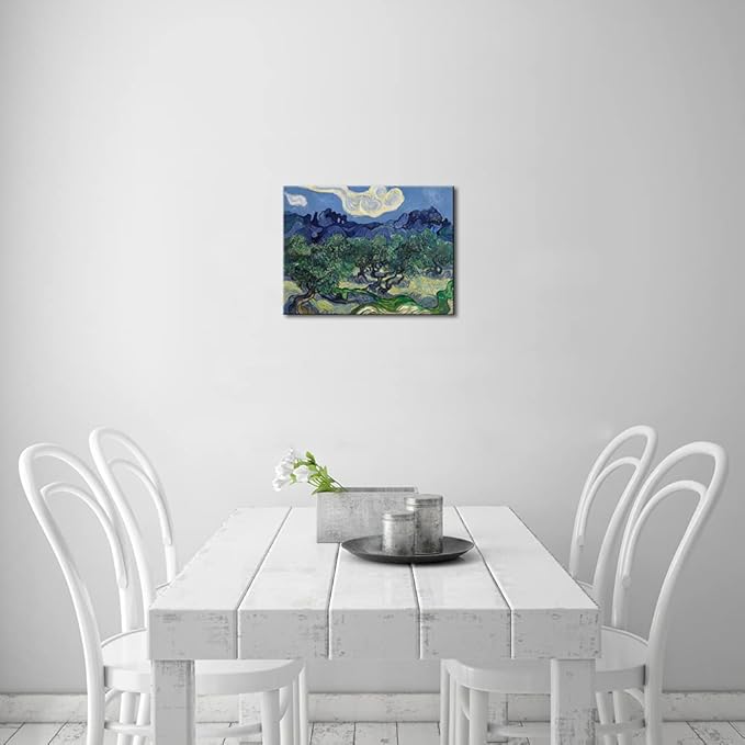 Wieco Art Olive Trees by Van Gogh Oil Paintings Reproduction Artwork Abstract Canvas Prints Wall Art Stretched and Framed Abstract Landscape Pictures Ready to Hang for Home Office Decorations