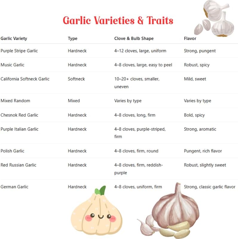 1 Pound Garlic for Planting in Fall Hard Neck, 8-10 White Garlic Bulbs for Planting, Fresh and High Yield Bulb Variety Pack, Hardy and Fast Growing