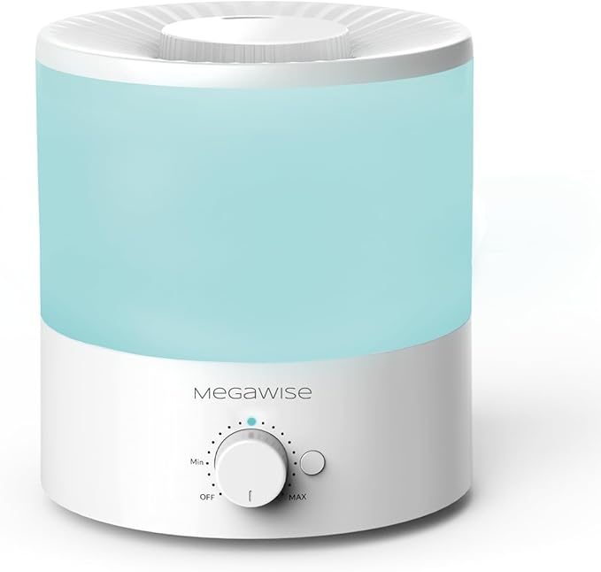 MegaWise Ultrasonic Cool Mist Humidifier SK7620 - 1.5L Capacity, Whisper-Quiet Operation, Adjustable Mist Output, Auto Shut-Off - Ideal for Home, Office, Baby Room, and Bedroom