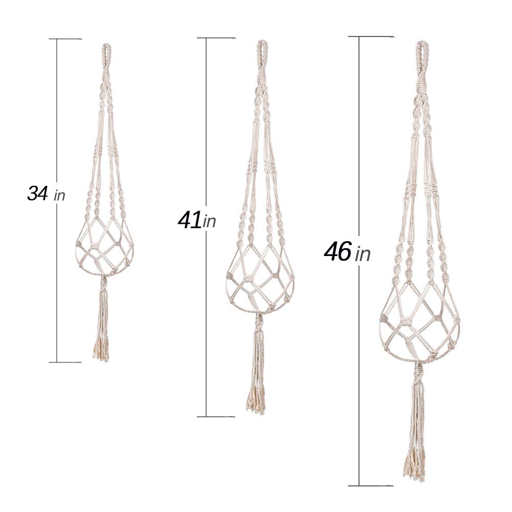 MIPON 3 Pack Macrame Plant Hangers, Hanging Planters for Indoor Plants