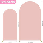 Fomcet Wedding Arch Cover 7.2FT, 6FT Pale Pink Spandex Fitted Fabric Arch Backdrop Covers 2 Set for Round Top Chiara Arched Backdrop Stand Cover for Wedding Birthday Party Baby Shower Decor