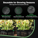 VIVOSUN 3-Pack 10 Gallon Visible Potato Grow Bags, 320G Thick Nonwoven Fabric Pots with Strap Handles, Shade Cloth & 10 Pcs Plant Labels for Flowers, Vegetables