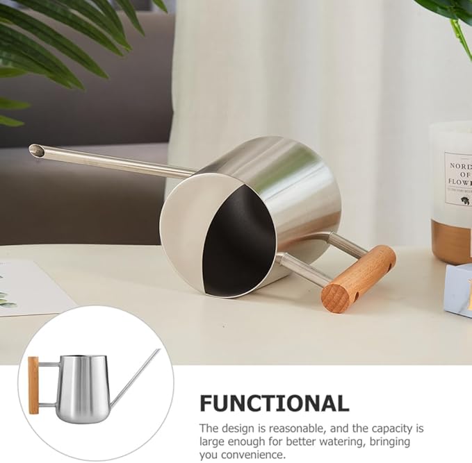 Watering Can Indoor Plants, 30oz/900ml Small Plant Watering Can with Long Spout, Stainless Steel Garden Watering Cans Outdoor Watering Pot for Indoor House Plants Bonsai Flower Decorative