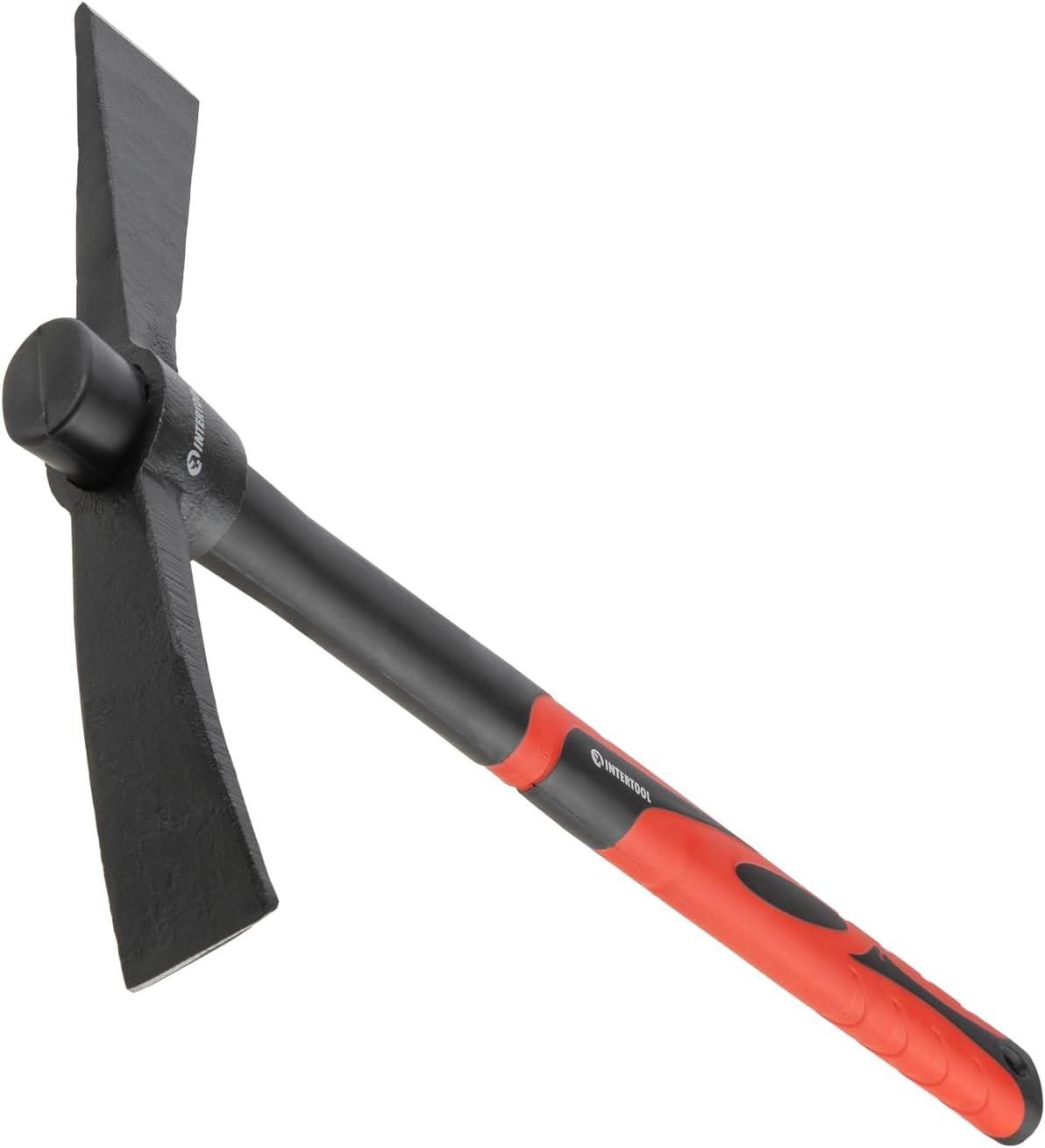 INTERTOOL Small Cutter Mattock – 1.5 lb Forged Steel Garden Tool Weeding, Digging, Camping - Anti-Slip Fiberglass Handle HT08-0304