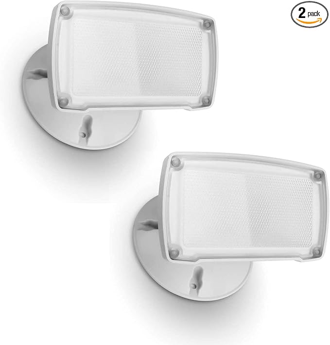 LUTEC 2 Packs 14W LED Flood Light Outdoor, 1300LM 5000K Single-Head Floodlight, Waterproof Exterior Security Fixture Wall Light for House Patio Garden Yard
