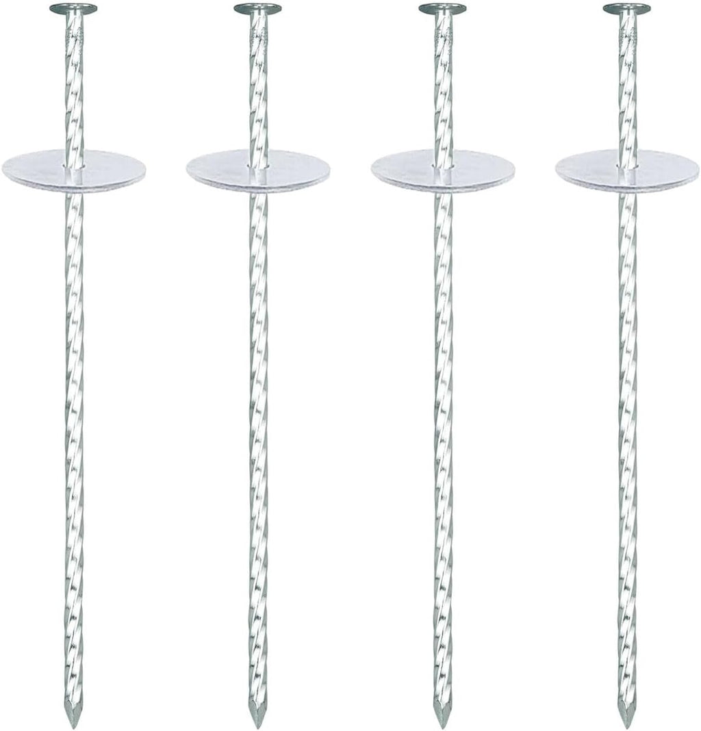 10 Inch Landscape Stakes, Galvanized Metal Garden Stakes, Landscape Edging Anchoring Spikes Stakes, Camping Stakes Tent Pegs for Artificial Turf, Paver Edging, Weed Barrier (40 Pack)