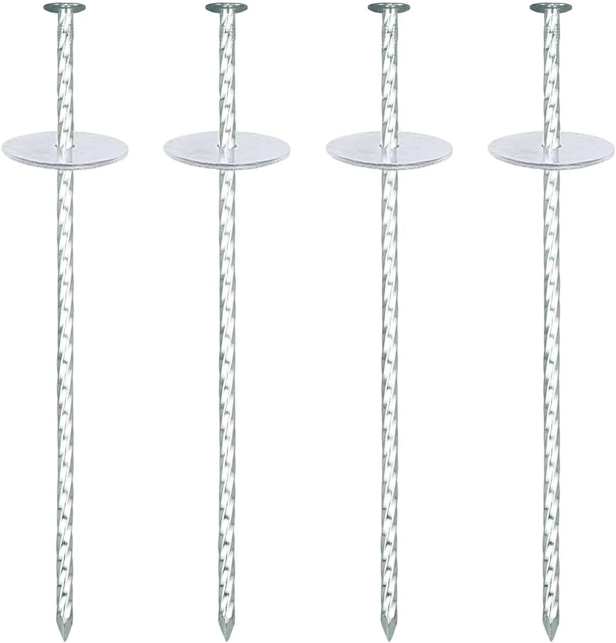 10 Inch Landscape Stakes, Galvanized Metal Garden Stakes, Landscape Edging Anchoring Spikes Stakes, Camping Stakes Tent Pegs for Artificial Turf, Paver Edging, Weed Barrier (40 Pack)