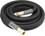 Heavy Duty Premium Garden Hose 25ft x 3/4", 300PSI Working, 1000PSI Burst, Hybrid Rubber Water Hose with Transparent Swivel Handle - Hot/Cold Water - Five Layered Braiding with Brass fittings (Black)